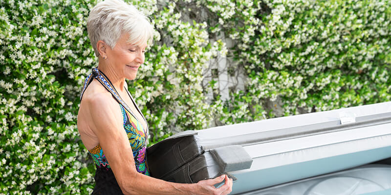 Spa Caldera Paradise Kauai Sterline Marble Coastal Grey avec lève-couvercle